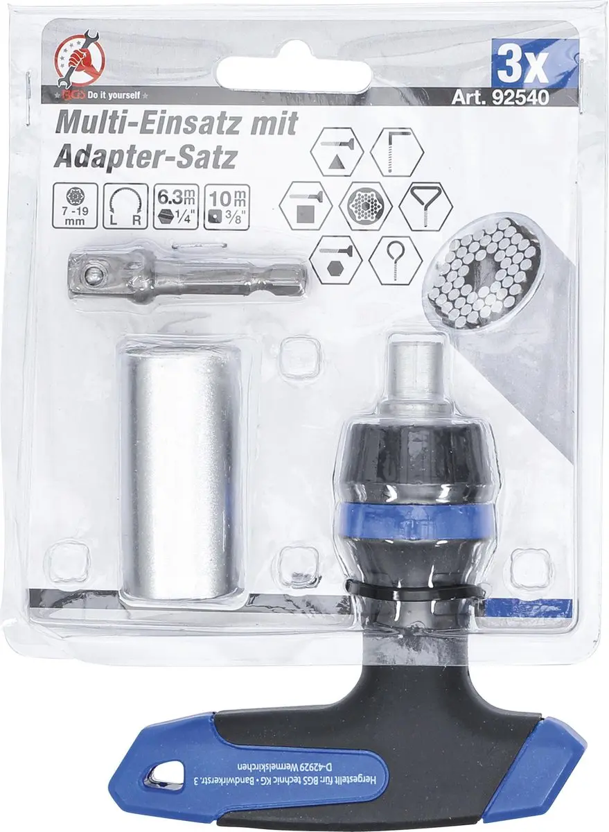 BGS technic 92540 Multidop 7-19 mm set - 3-delig - afbeelding 4 van 6