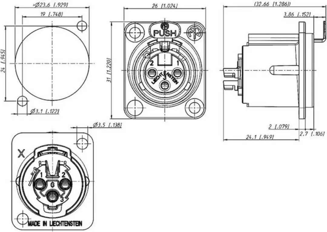 Neutrik NC5FD-LX XLR-connector Flensbus - Zilver - afbeelding 2 van 3