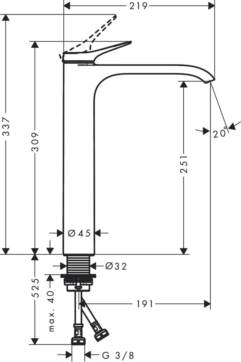 Hansgrohe Vivenis 75042000 Wastafelmengkraan - Chroom - afbeelding 2 van 6