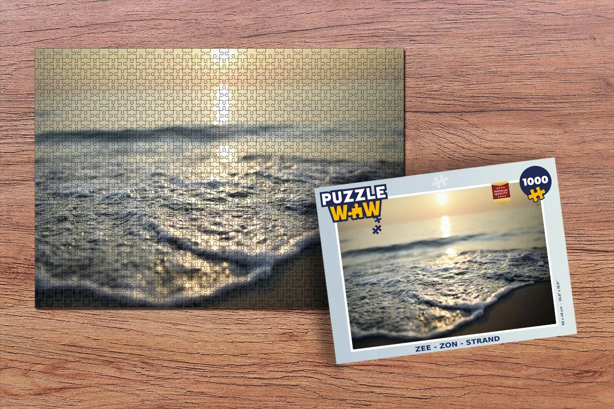PuzzleWow Zee Zon Strand Legpuzzel 1000 Stuks - Multicolor
