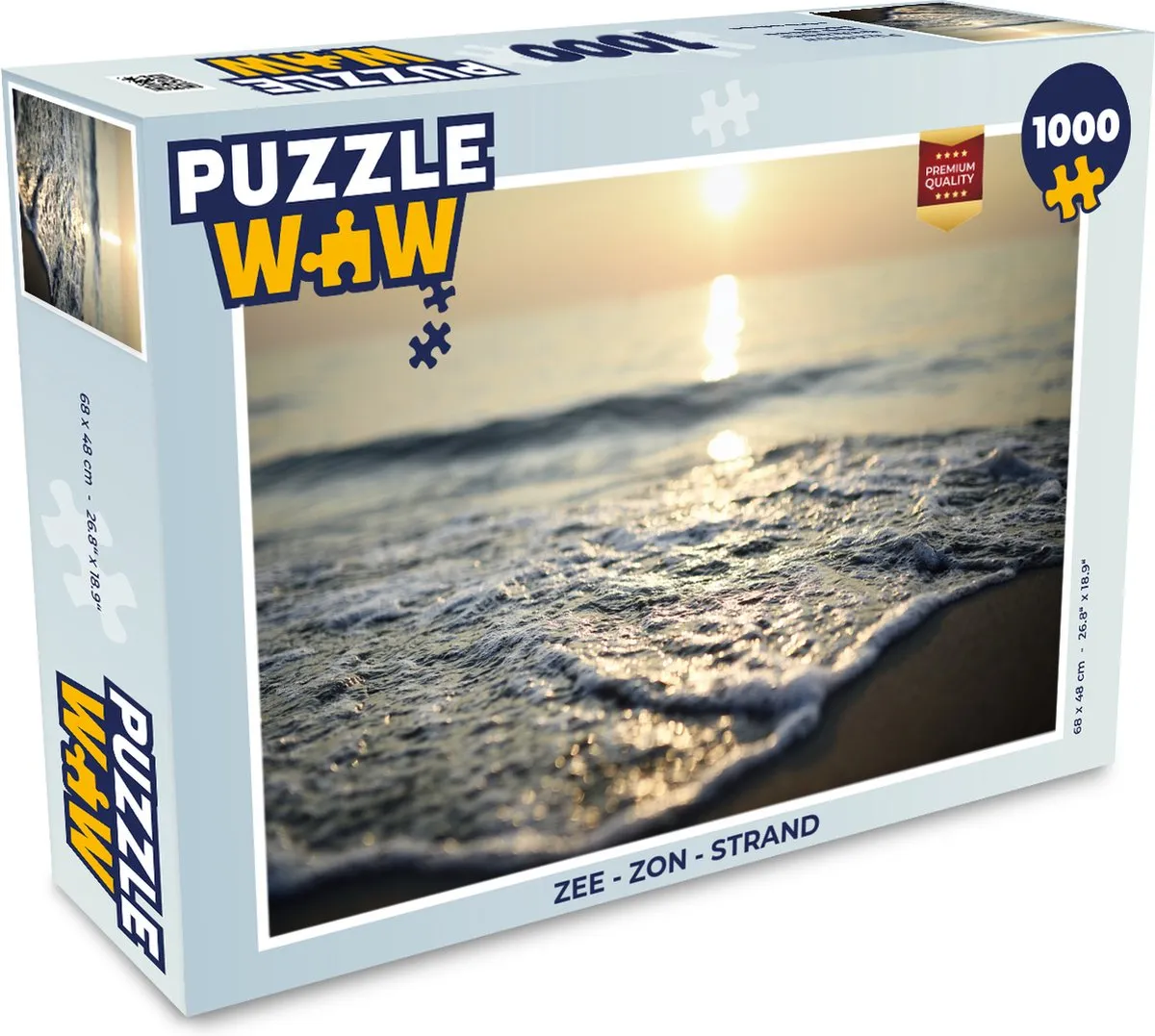 PuzzleWow Zee Zon Strand Legpuzzel 1000 Stuks - Multicolor