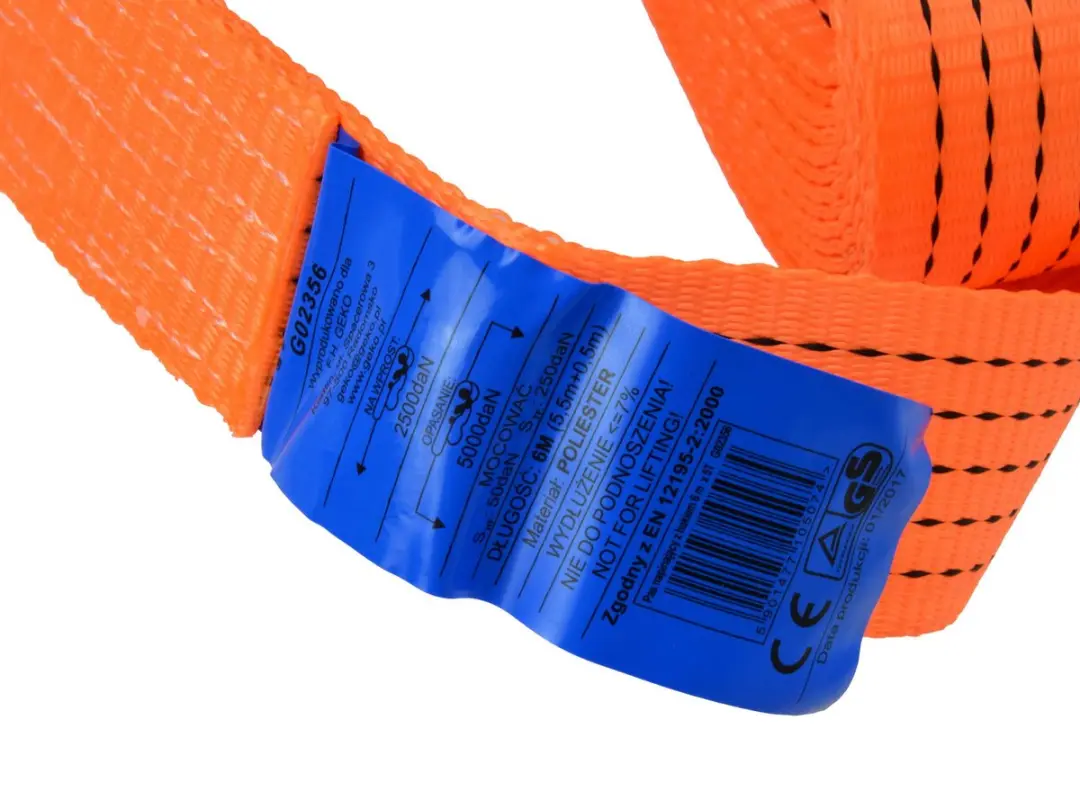 GEKO Ratelspanband 8m - 2000 kg - 35 mm - Oranje - afbeelding 6 van 6