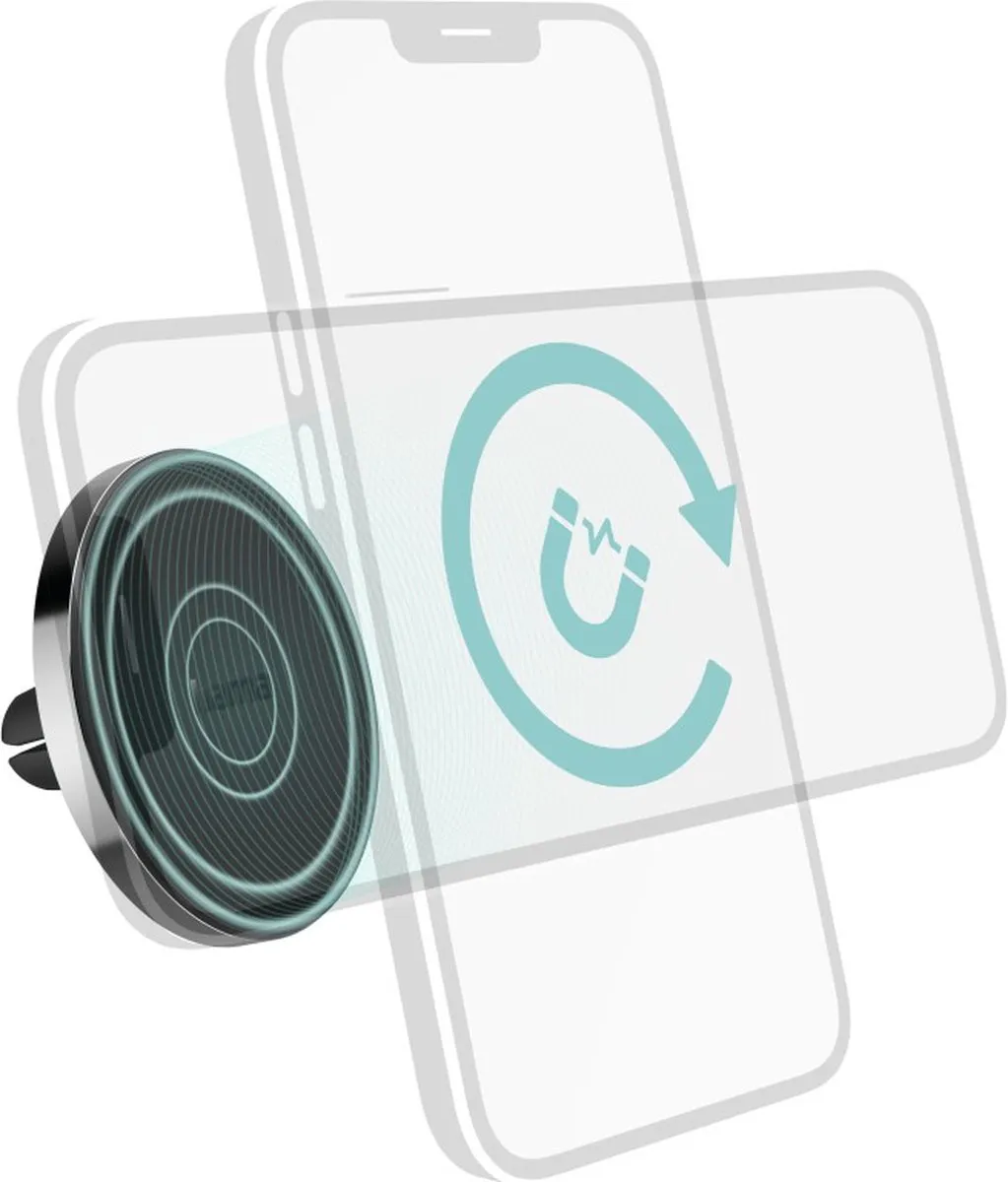 Hama MagLock GSM-Houder Auto 00210105 - iPhone 12-serie - Zwart/Zilver