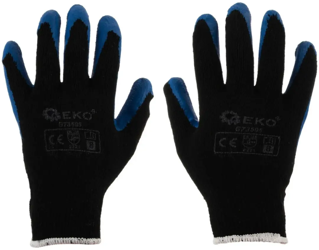 GEKO Winterhandschoenen Latex - Maat 9 - Blauw - 12 stuks - afbeelding 2 van 3