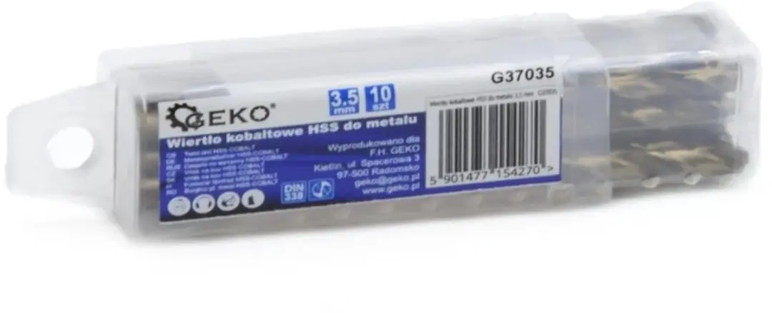 GEKO HSS M35 Metaalboor 3,5mm - 5% kobalt - 10 stuks - afbeelding 2 van 6