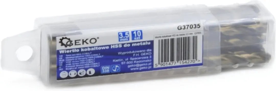 GEKO HSS M35 Metaalboor 3,5mm - 5% kobalt - 10 stuks - afbeelding 5 van 6