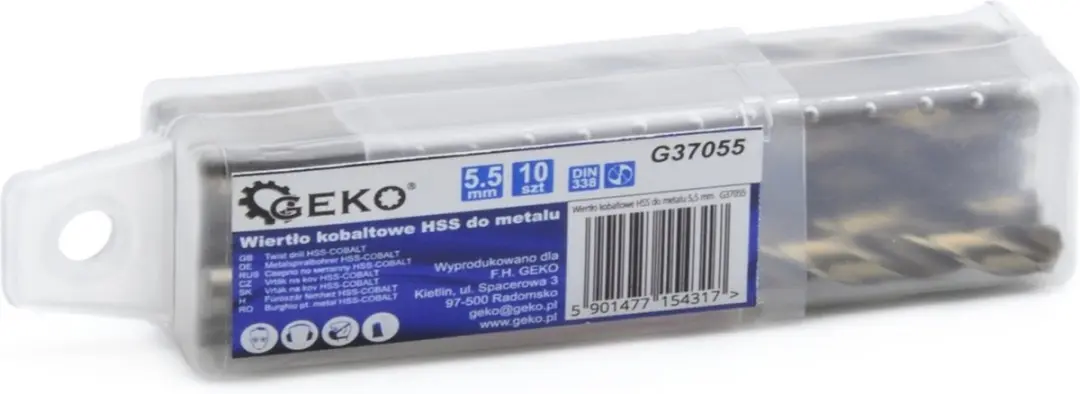 GEKO Metaalboor HSS M35 - 5,5 mm - 10 stuks - afbeelding 4 van 6