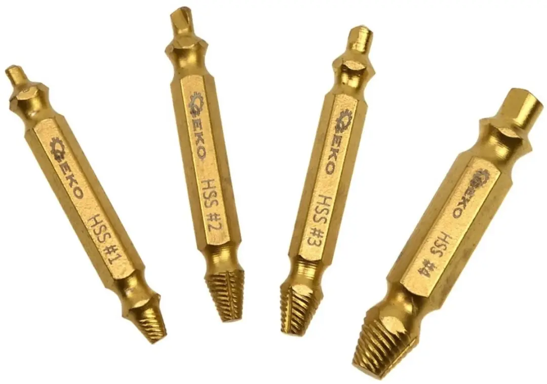 GEKO Dubbelzijdige Schroefuitdraaiers - HSS TiN - Set van 4 - afbeelding 4 van 4
