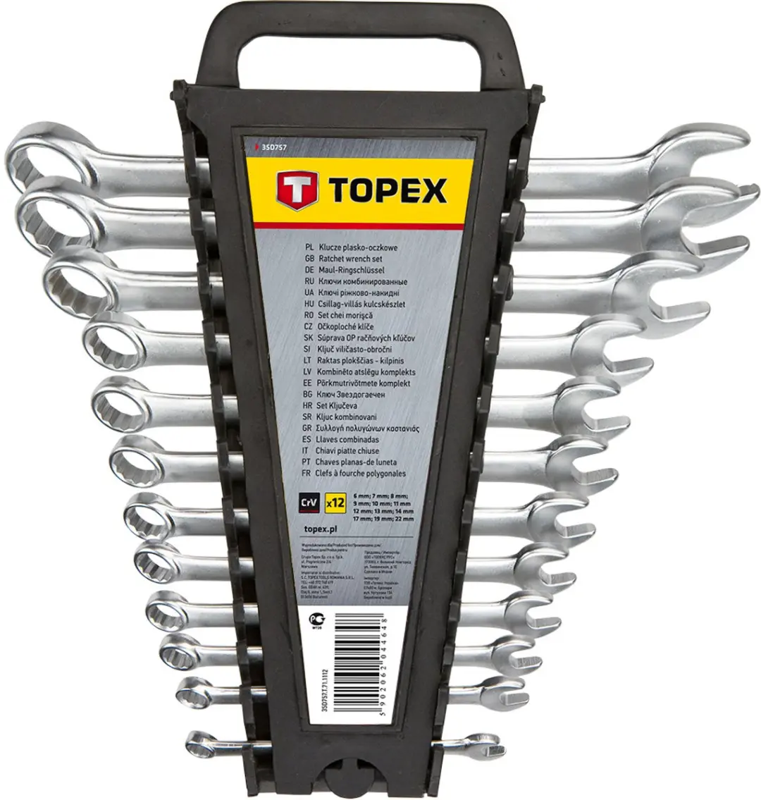 Topex Ring/Steeksleutelset 6-22mm
