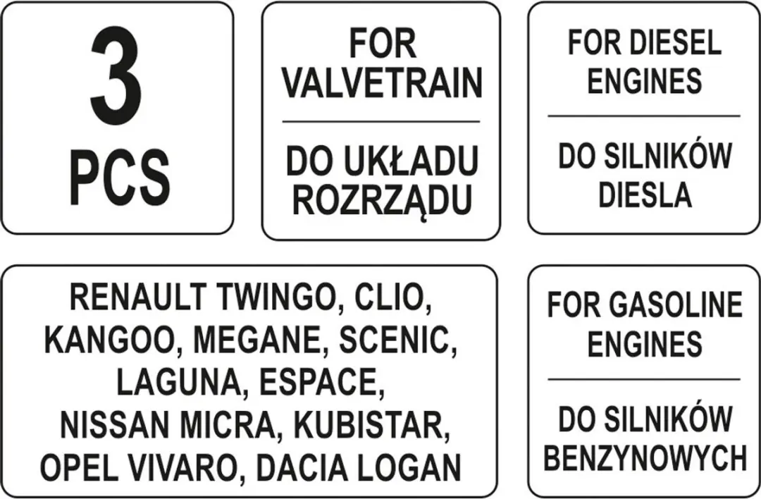 Yato YT-06014 Timing Gereedschapsset Renault - Zwart - afbeelding 2 van 5