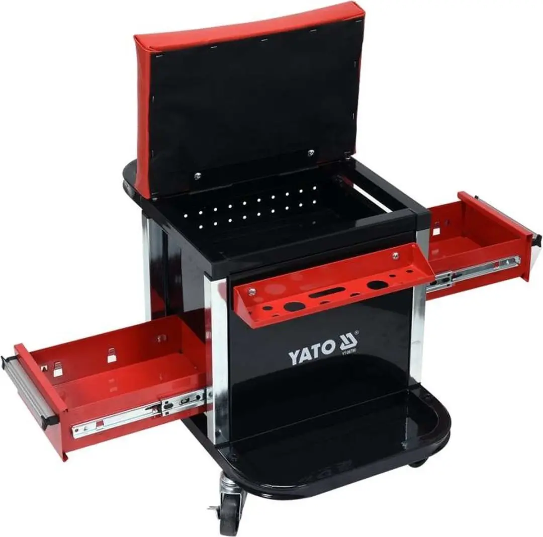Yato Montagekruk met 2 lades - Max. 150 kg - Zwart/Rood - afbeelding 6 van 6