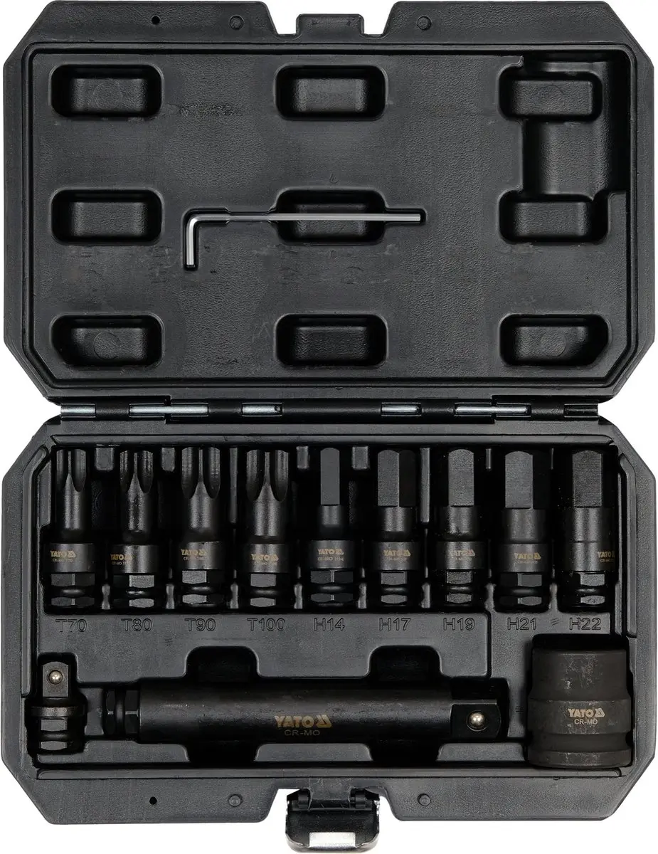 Yato YT-10655 Slagvaste Doppenset - 12-delig Torx & Hex - afbeelding 2 van 2