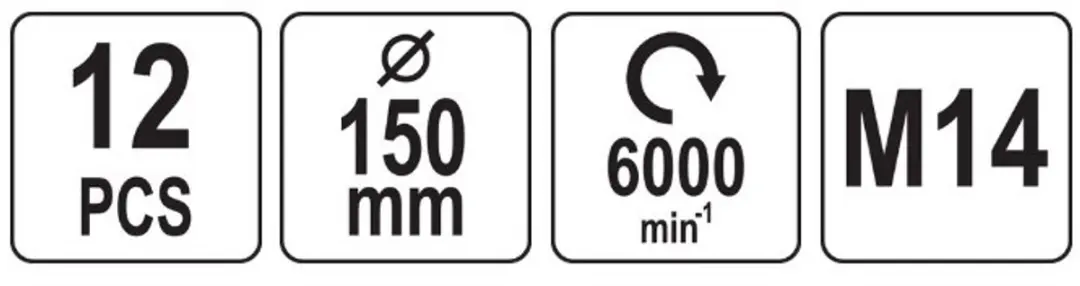 Yato YT-47932 Polijstset 12-Delig - 150mm - M14 - afbeelding 6 van 6