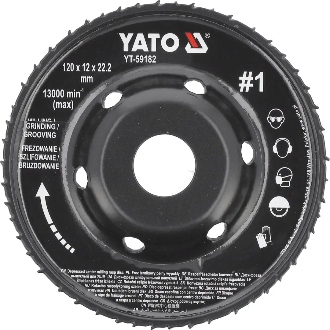 Yato YT-59182 Houtfreesschijf & Raspschijf