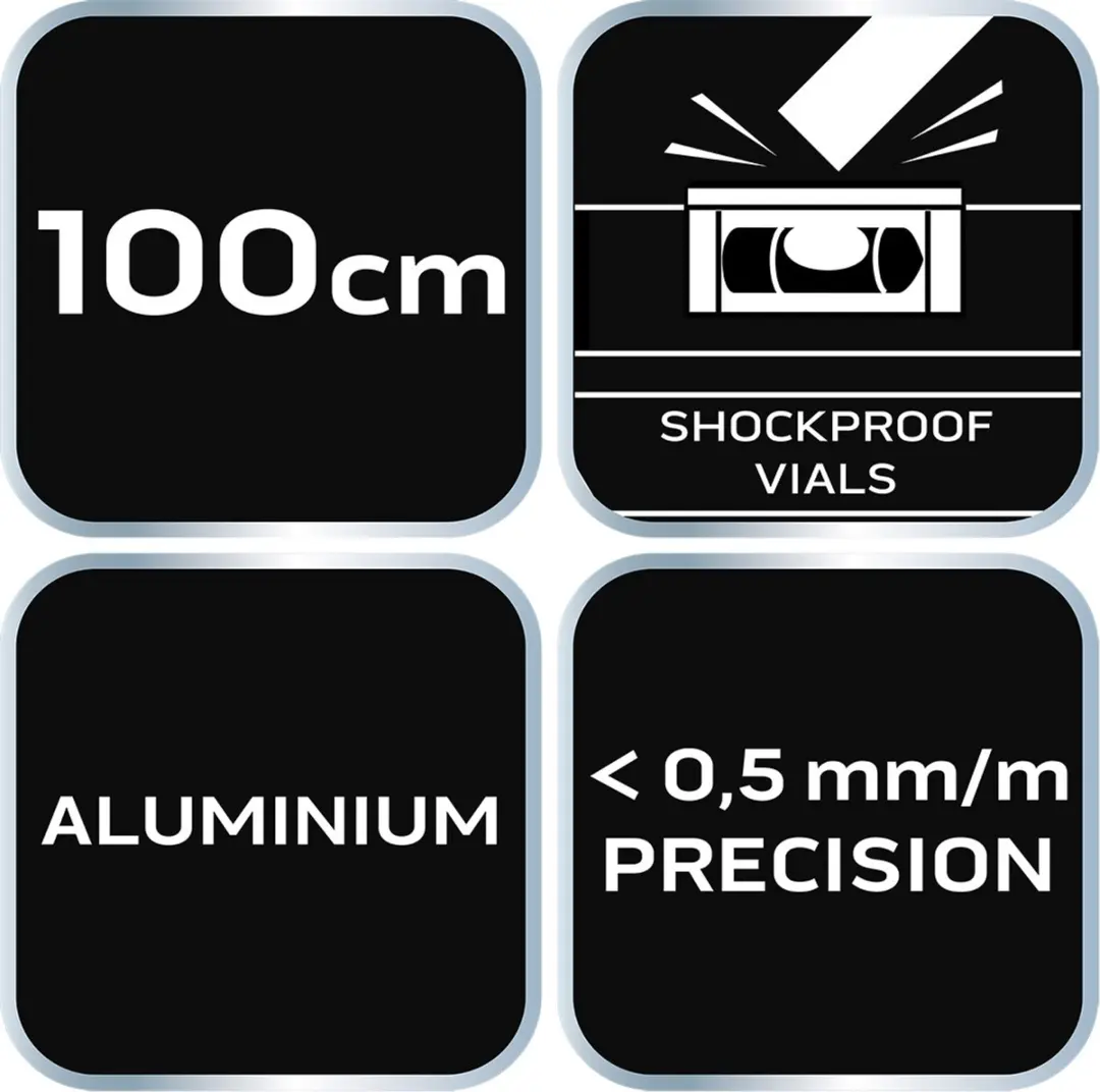 Neo Tools Aluminium Waterpas S300 - 100cm - 3 Libellen - afbeelding 5 van 6