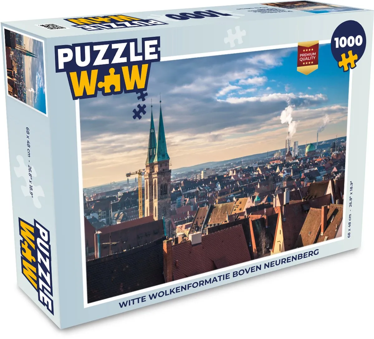 PuzzleWow Legpuzzel Witte Wolkenformatie Neurenberg 1000 Stuks