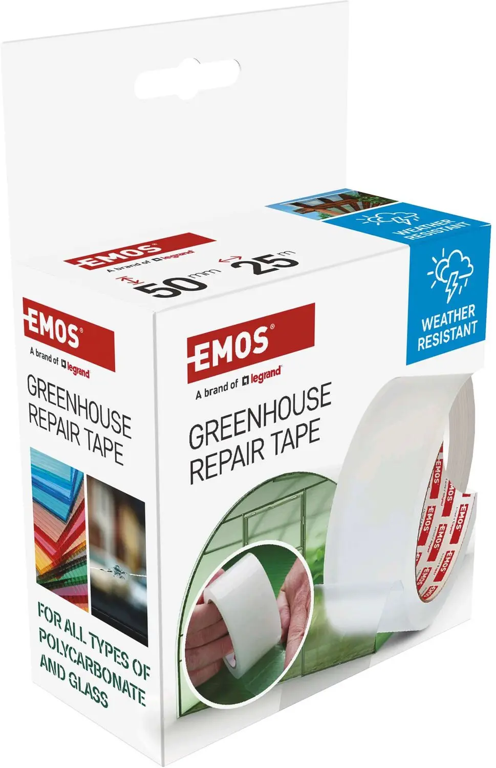 Emos F6200 Reparatietape - 25m x 50mm - Transparant - afbeelding 3 van 6
