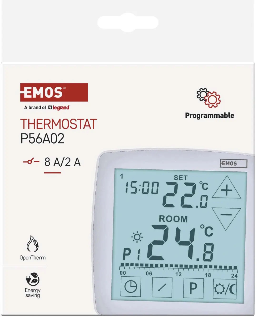 EMOS P56A02 OpenTherm Kamerthermostaat - Wit - afbeelding 2 van 6