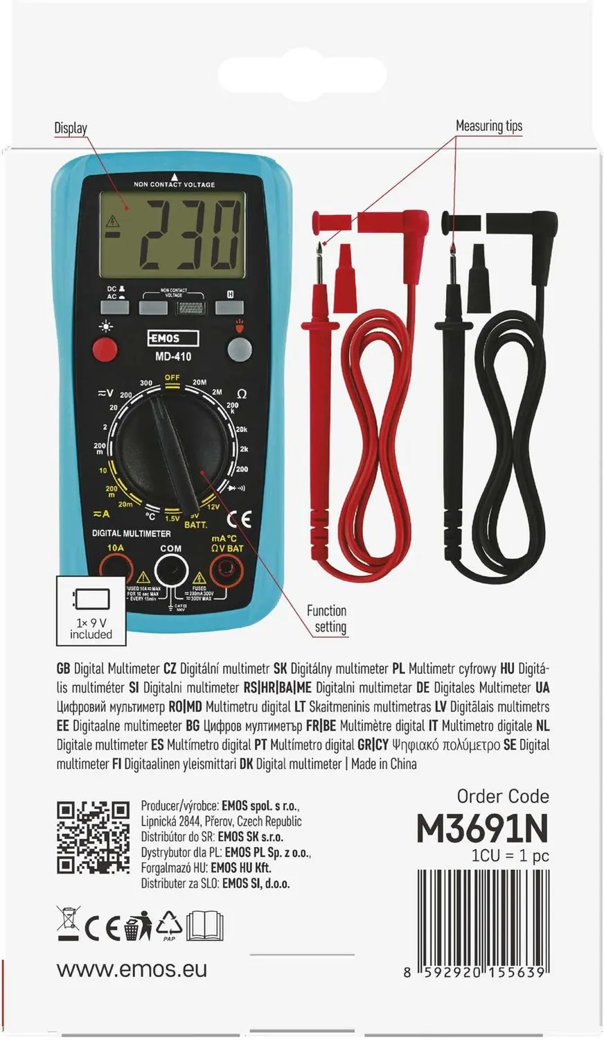 Emos MD-410 M3691N Multimeter - afbeelding 3 van 6