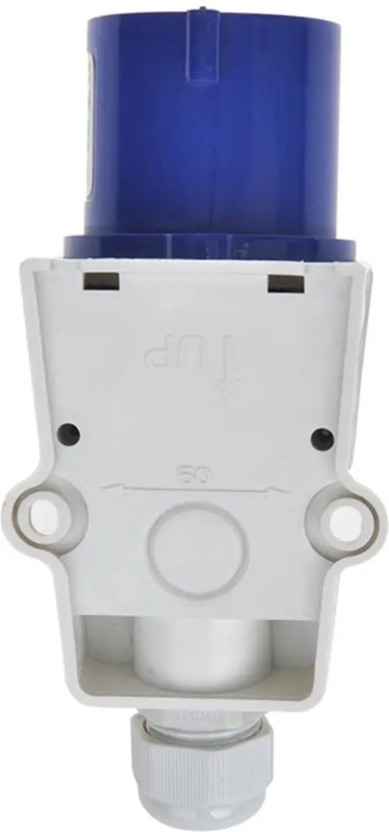 ProPlus Wandstekker 3-polig IP44 16A 230V - Blauw/Wit - afbeelding 6 van 6