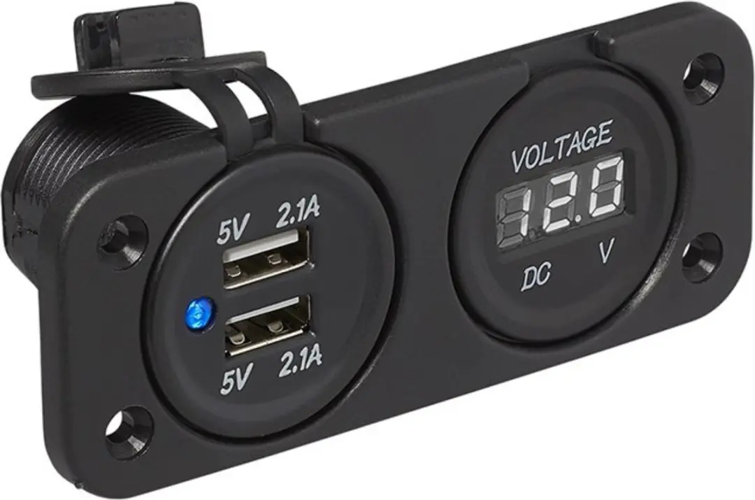 ProPlus Inbouw voltmeter met dubbele USB poort