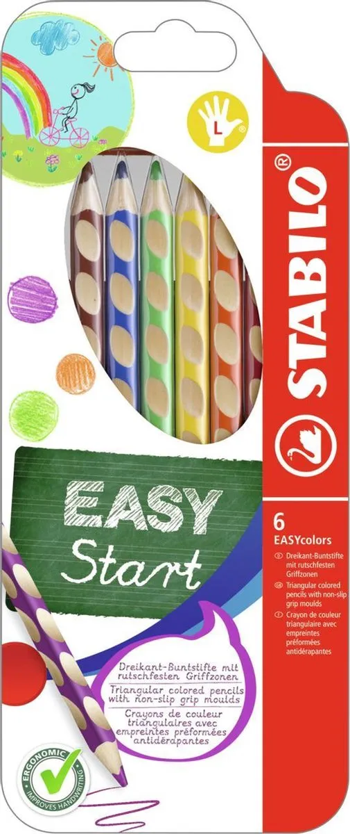 STABILO EASycolors Linkshandig Kleurpotloden 6 Stuks