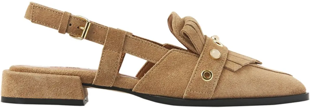 VIA VAI Jazz Tammi Slingbacks Dames - Suède - Lichtbruin - afbeelding 5 van 6