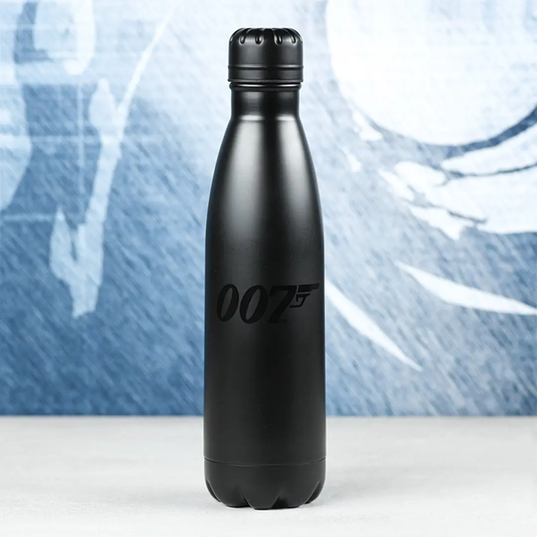 Pyramid James Bond 007 Aluminium Drinkfles - Zwart - afbeelding 4 van 5