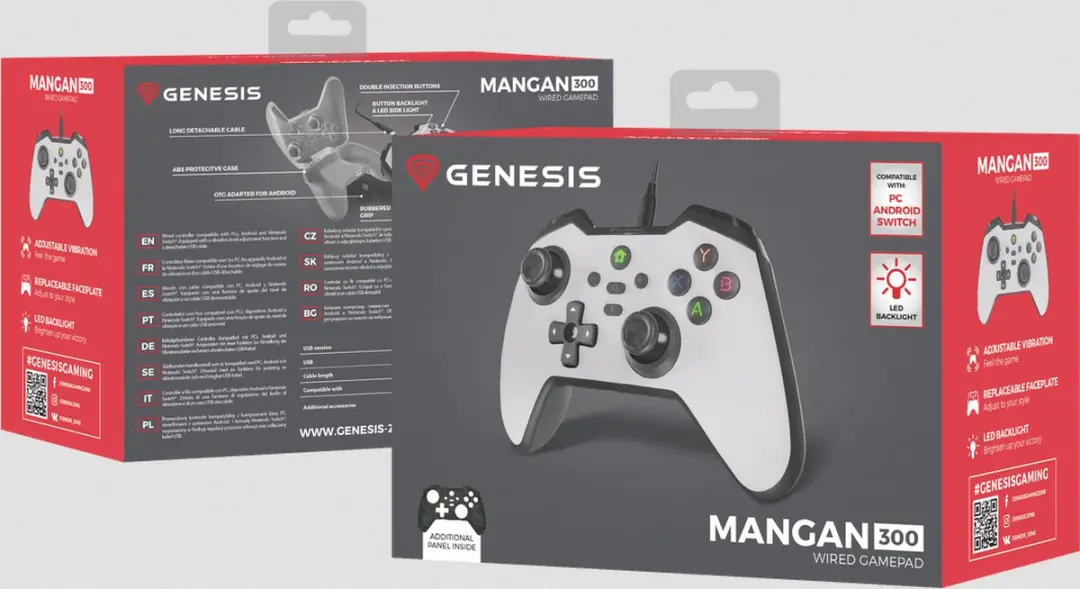Genesis Mangan 300 NJG-2104 Gamepad - Wit - afbeelding 4 van 6