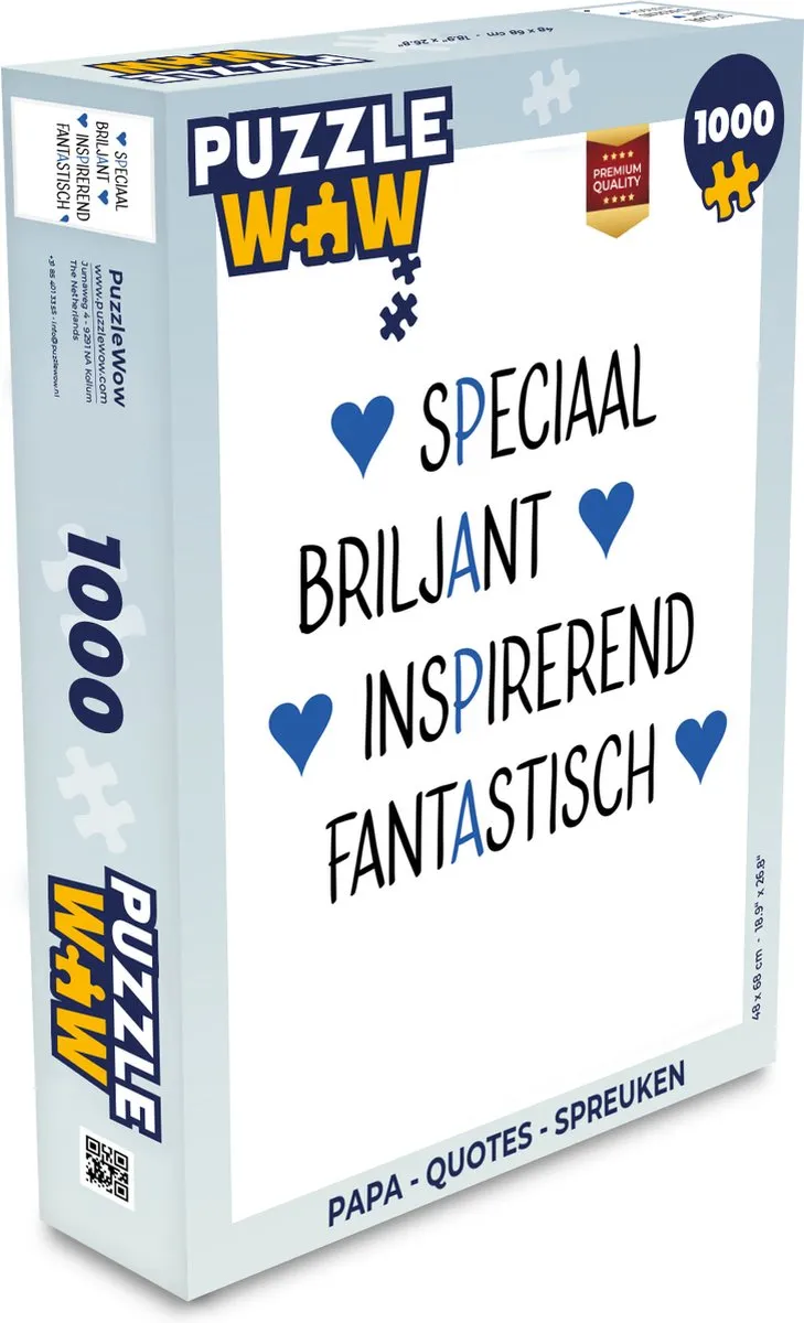 PuzzleWow Papa Quotes Legpuzzel 1000 Stuks