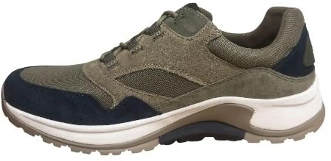 Gabor Rollingsoft Suède Veterschoenen - Taupe/Blauw - afbeelding 2 van 6