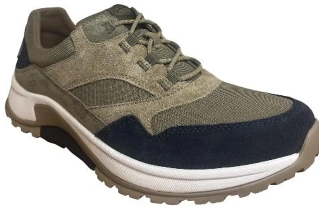 Gabor Rollingsoft Suède Veterschoenen - Taupe/Blauw - afbeelding 4 van 6