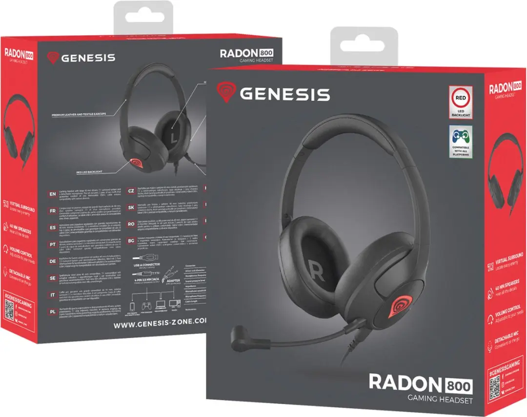 Genesis Radon 800 NSG-1791 Gaming Headset - Zwart - afbeelding 5 van 6