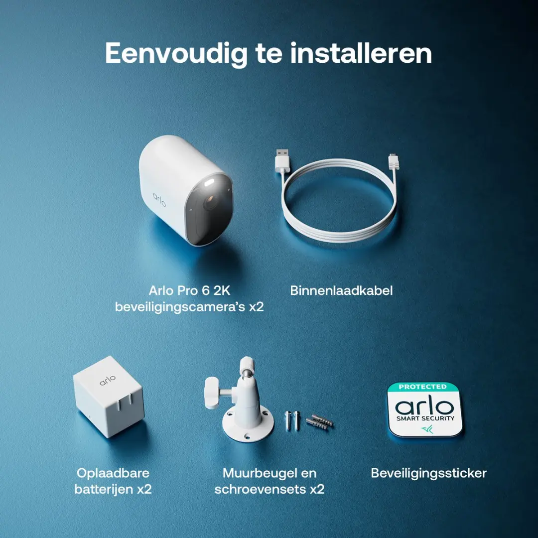 Arlo Pro 6 2K+ Beveiligingscamera VMC4270P-100EUS - 2x - afbeelding 2 van 6