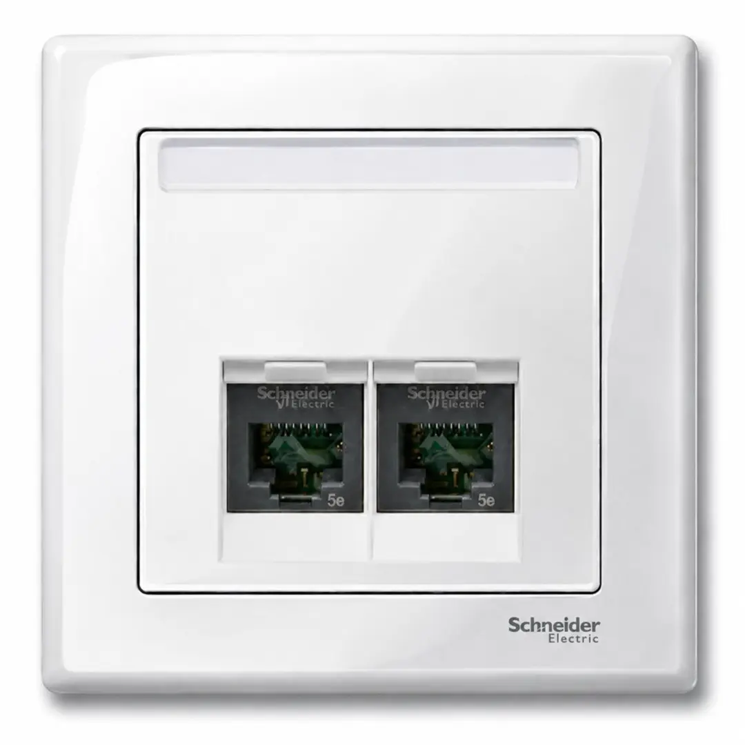 Schneider Electric Merten RJ45 Actassi CAT6 UTP 2-voudig compleet wit