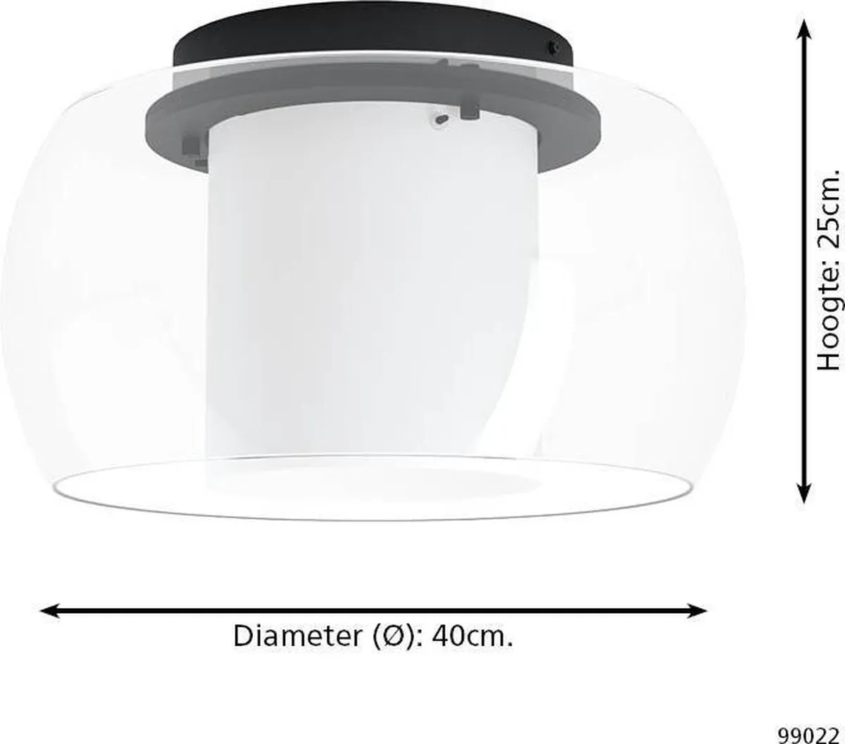 Eglo Briaglia-C LED Plafondlamp Ø40cm - Zwart