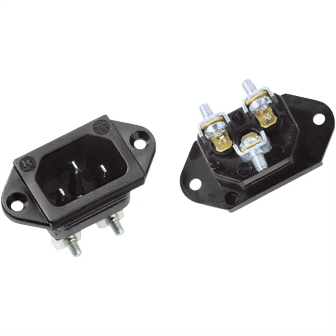 Bachmann C14 stroomstekker | inbouw | schroefaansluiting | zwart - afbeelding 2 van 3