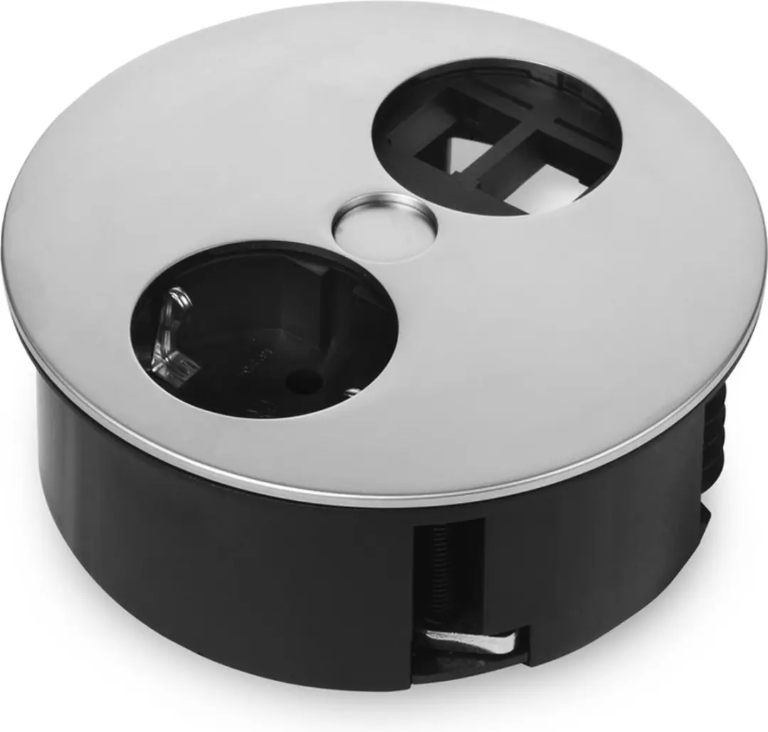 Bachmann Twist 931.001 Opbouwstopcontact - Chroom met USB - afbeelding 4 van 6