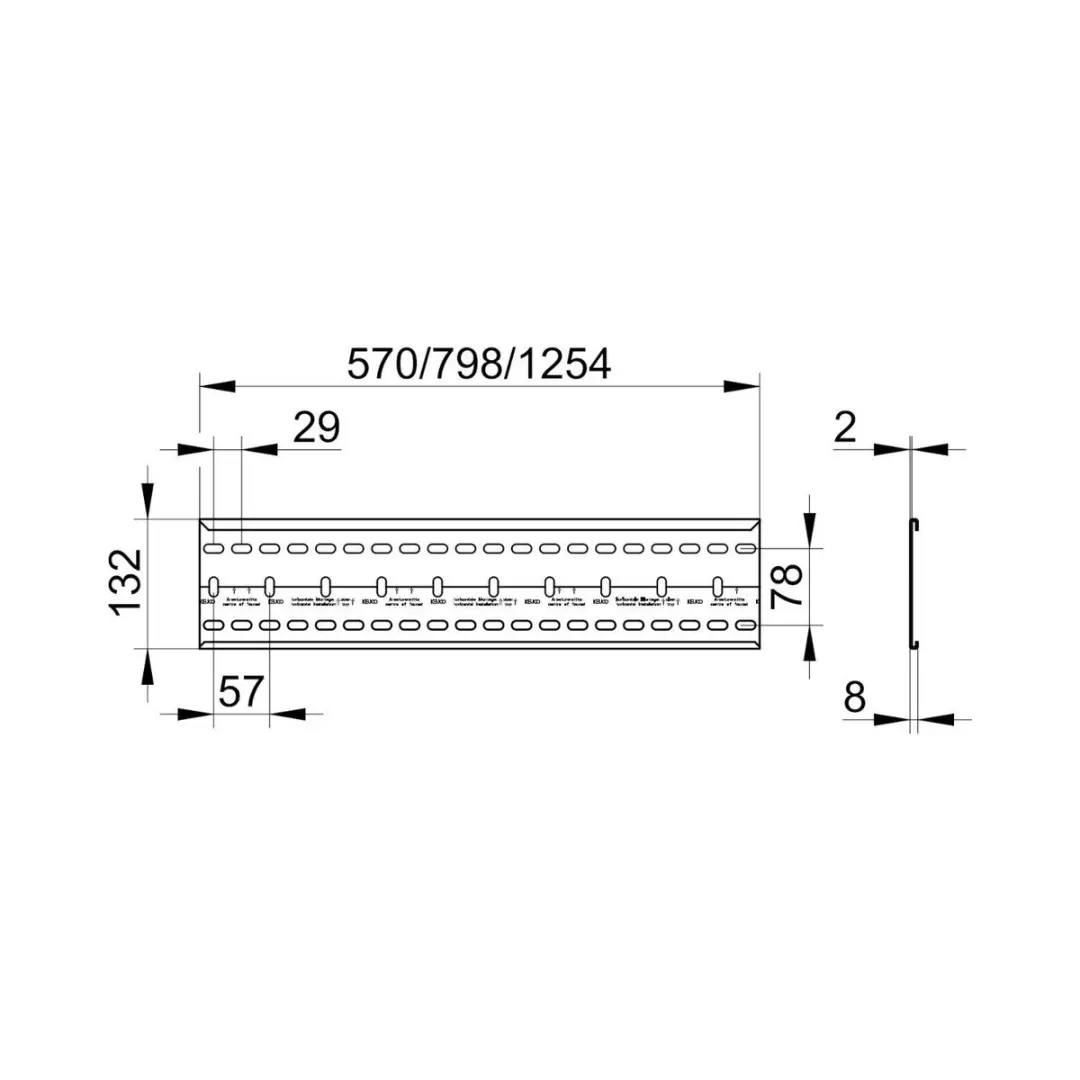 Keuco 59570000001 Montagerail 570 mm - RVS - afbeelding 2 van 4