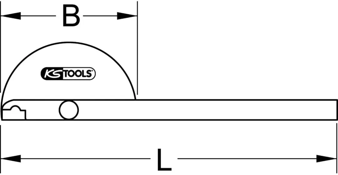 KS Tools 300.0700 Hoekmeter - 220mm - Roestvrij Staal - afbeelding 2 van 6