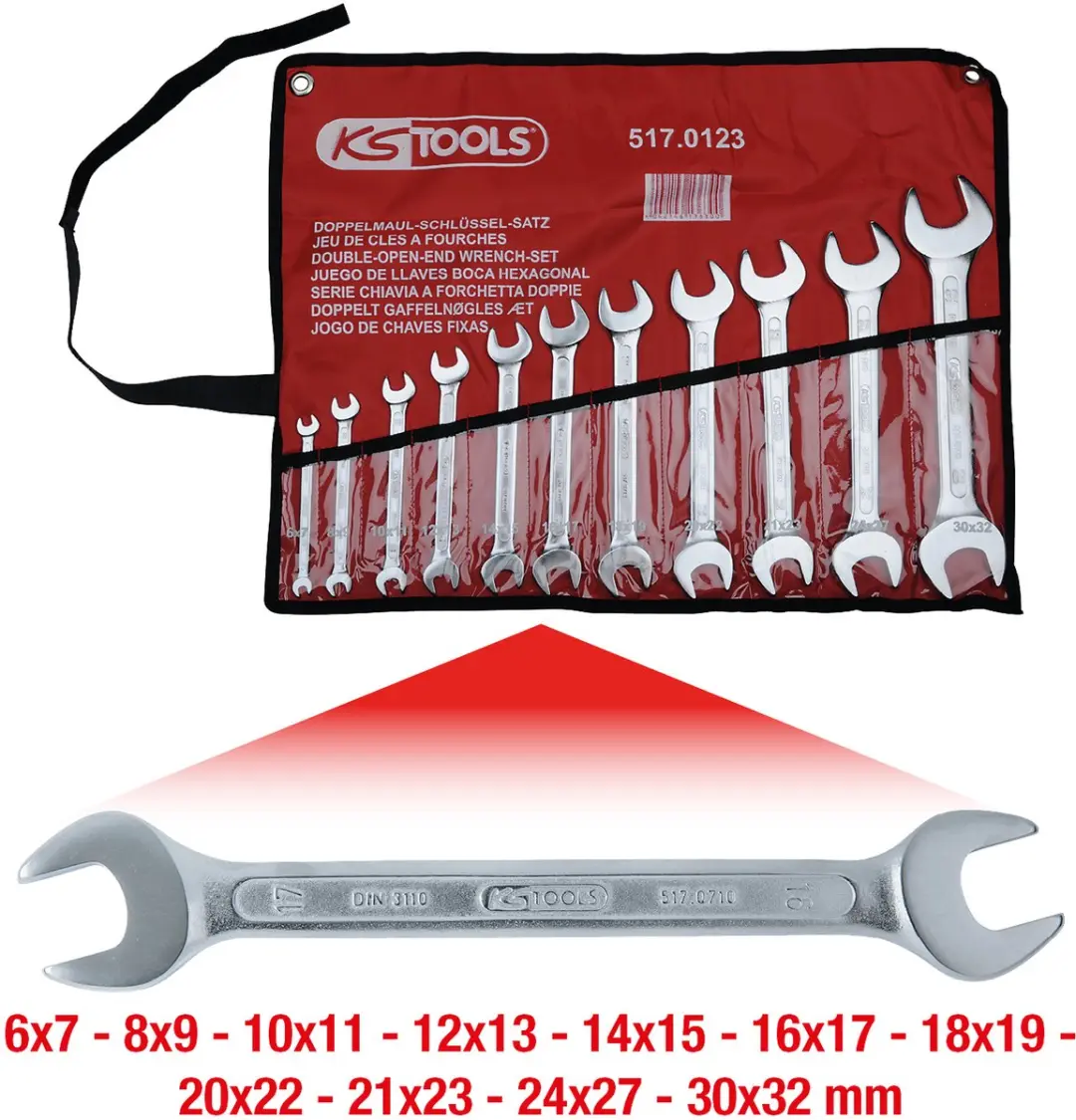 KS Tools 517.0123 Dubbele Steeksleutelset 11-delig - afbeelding 2 van 5
