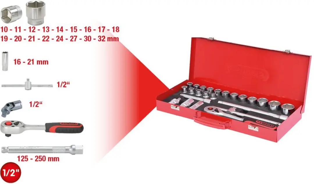 KS Tools 1/2" Dopsleutelset 917.4024 - 24-delig - afbeelding 2 van 5