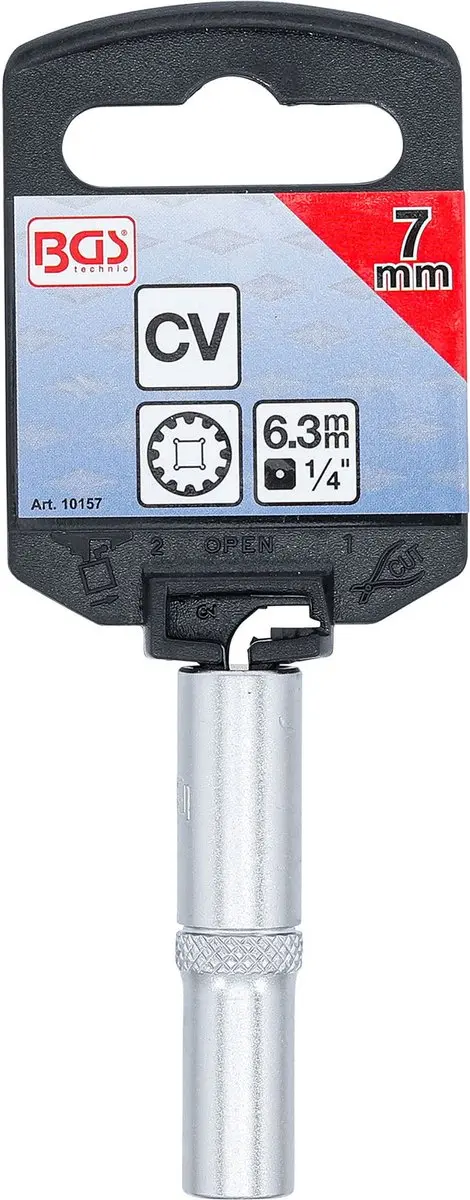 BGS technic Gear Lock Dopsleuteldop 1/4 - 7mm - afbeelding 2 van 6