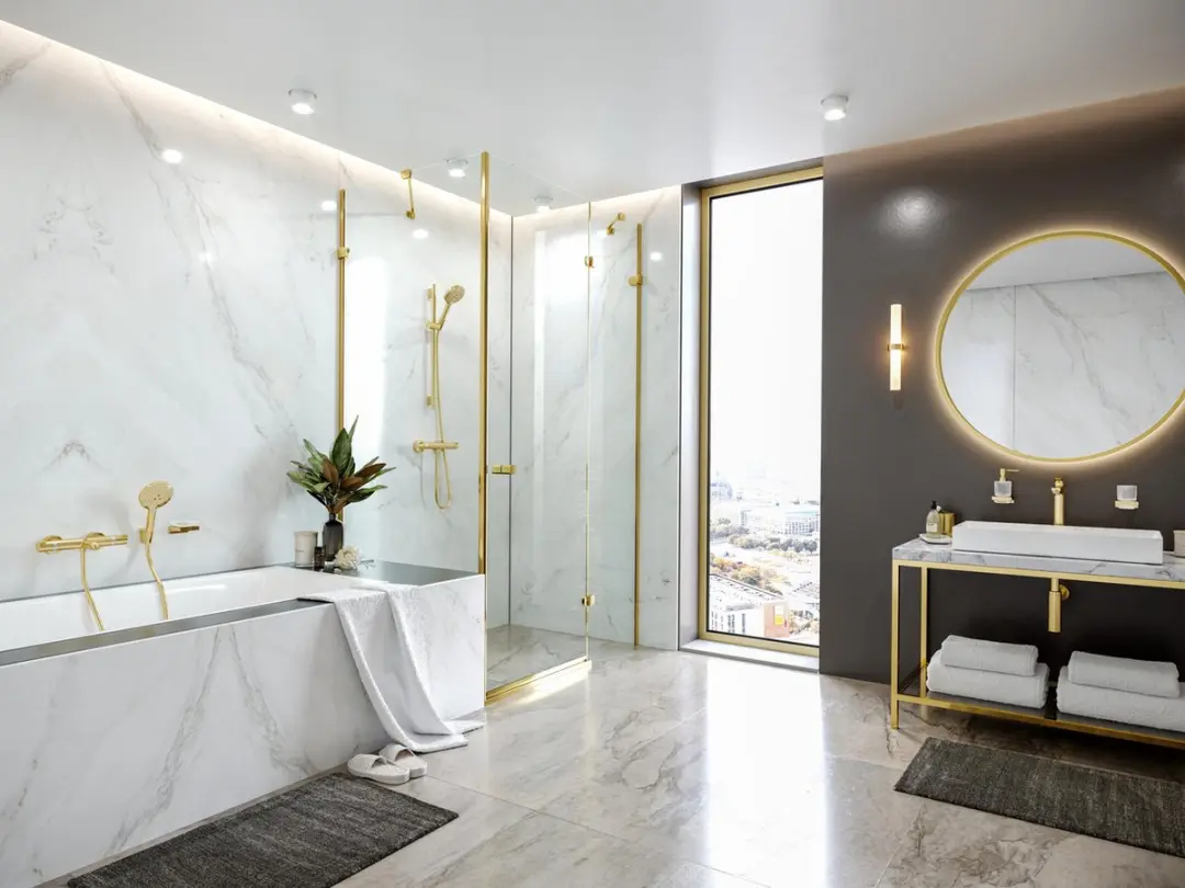 hansgrohe Ecostat Comfort opbouw badthermostaat - Polished Gold Optic - afbeelding 3 van 5