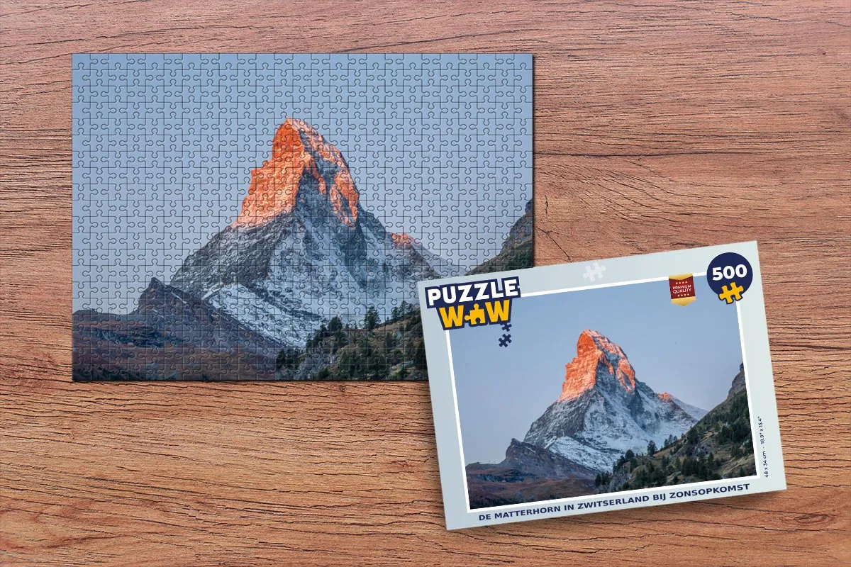 PuzzleWow De Matterhorn Zwitserland Zonsopgang Legpuzzel 500 Stuks - Multicolor