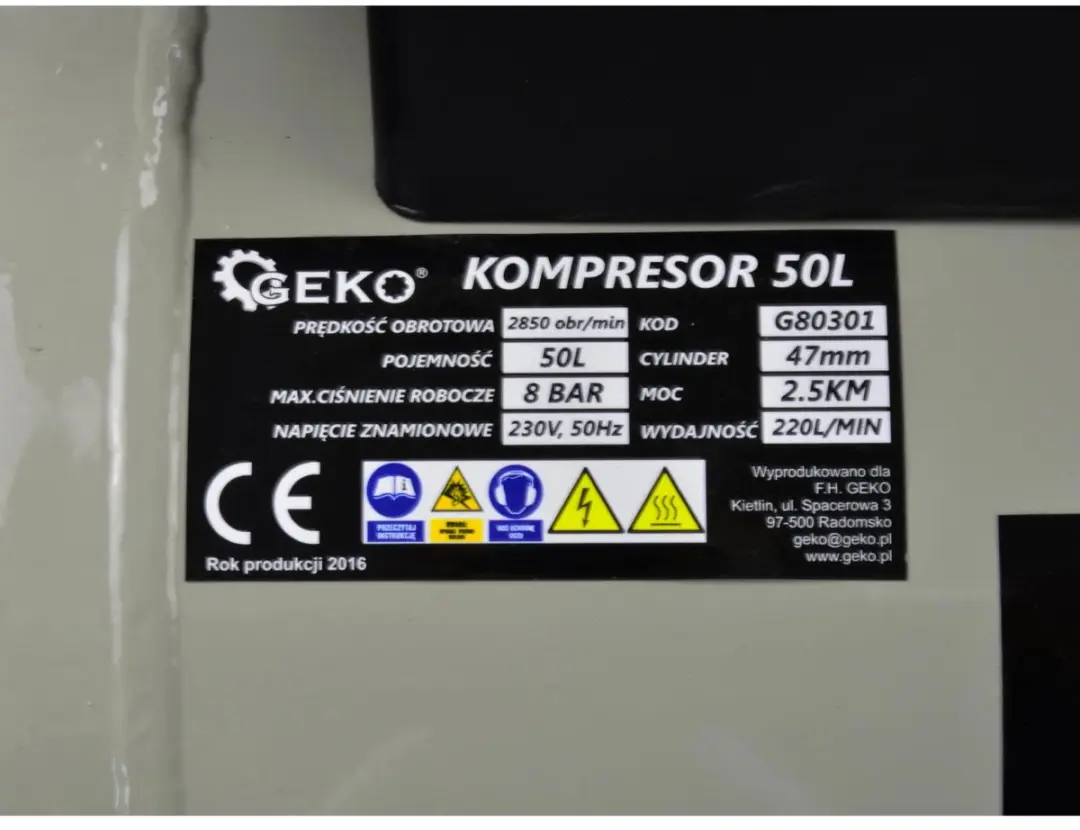 GEKO 50L Oliecompressor - 8 bar - 210 L/min - afbeelding 3 van 6