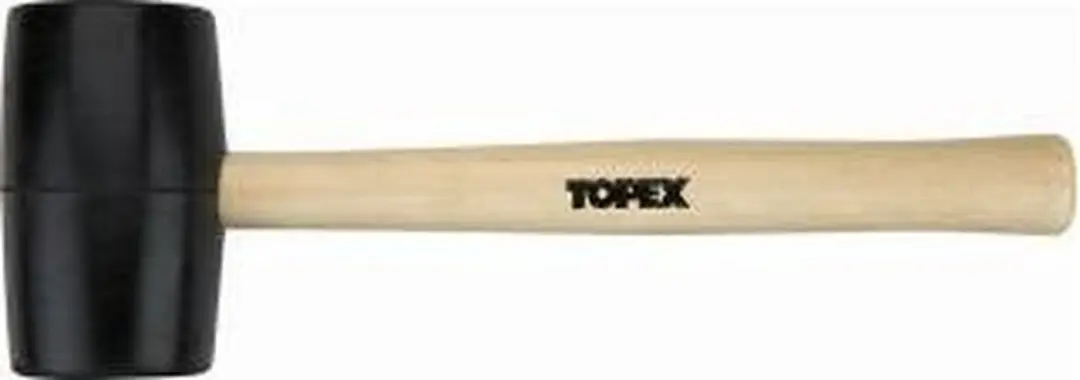 Topex Rubberen Hamer 340g Houten Steel