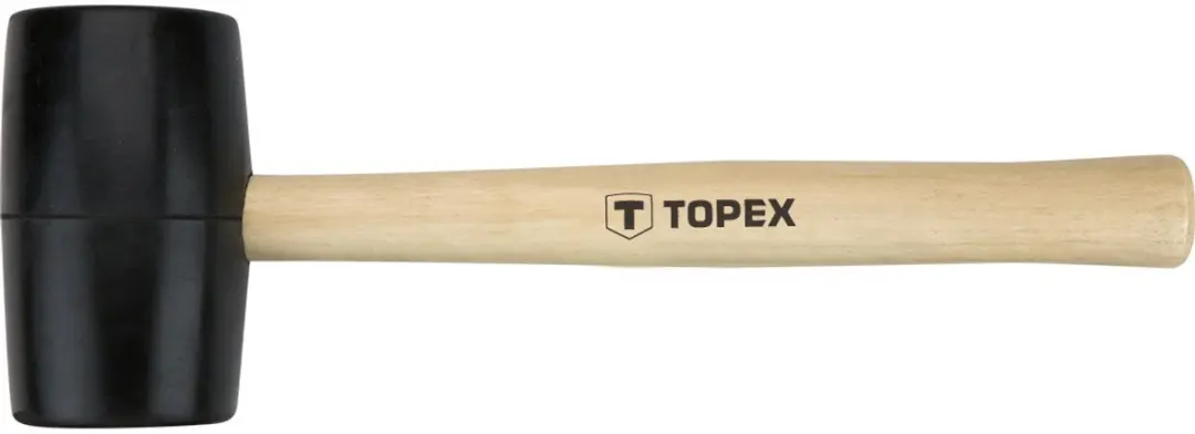 Topex Rubberen Hamer 340g Houten Steel - afbeelding 2 van 2