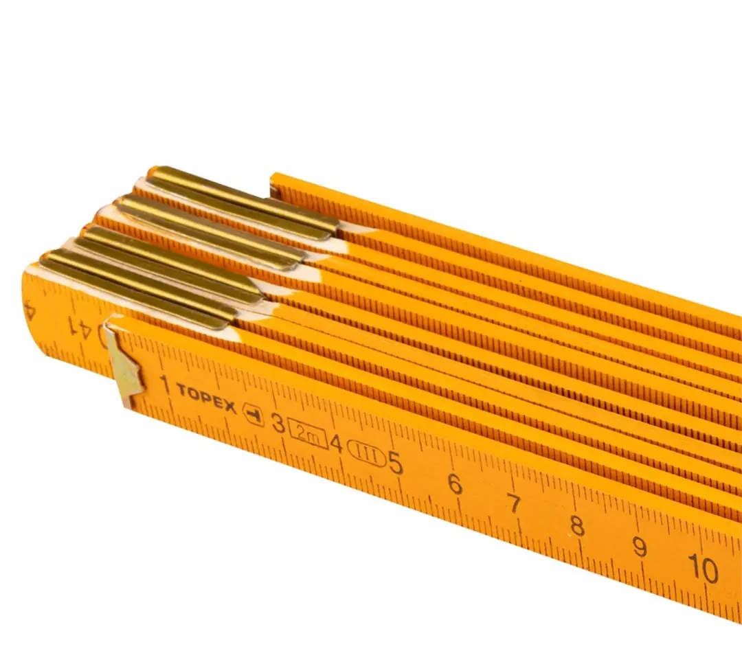 Topex Houten Vouwmeter 2m - 16mm - Geel - afbeelding 2 van 5