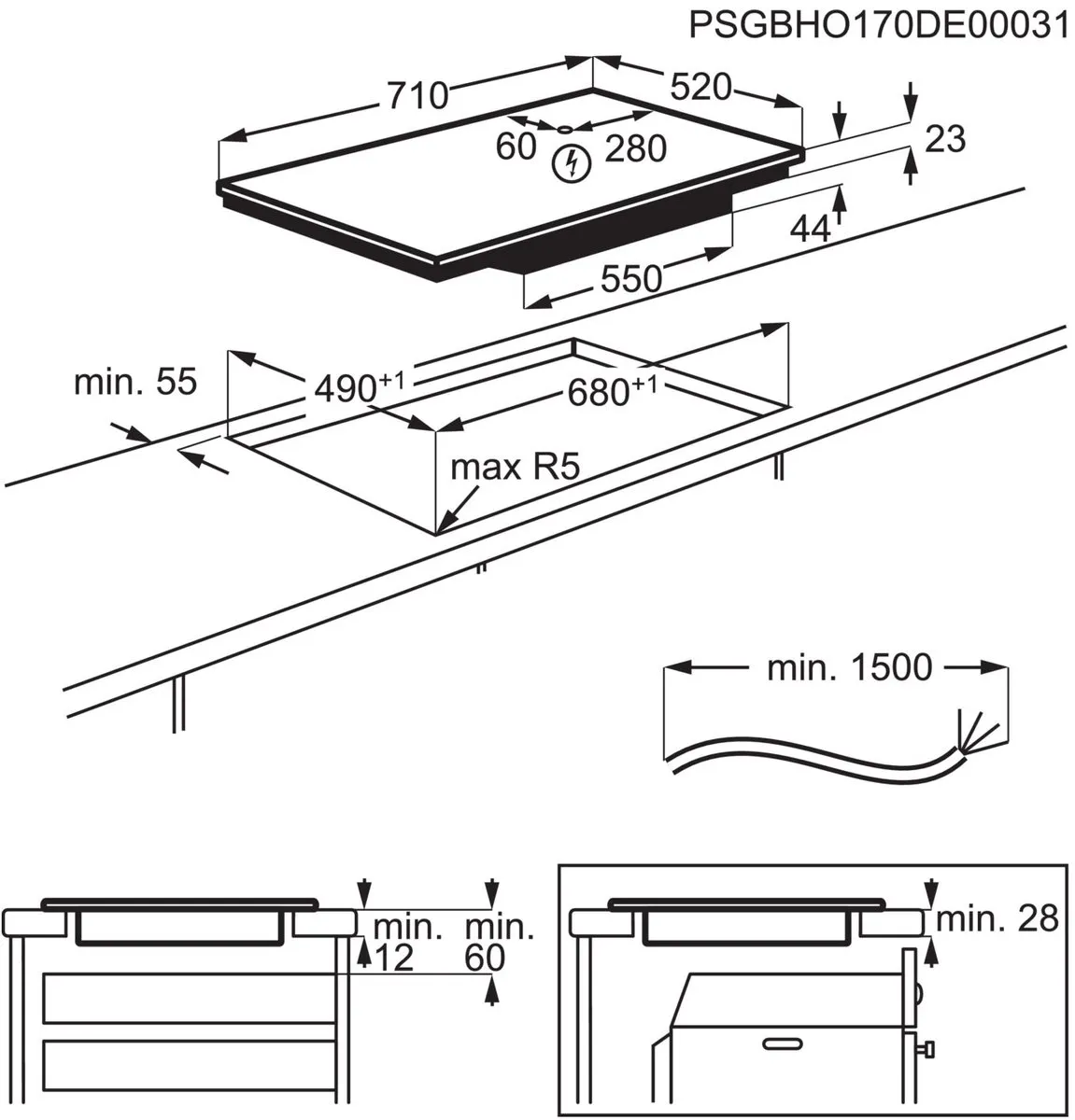 Electrolux EIV734 Inductiekookplaat 4 Zones - Zwart